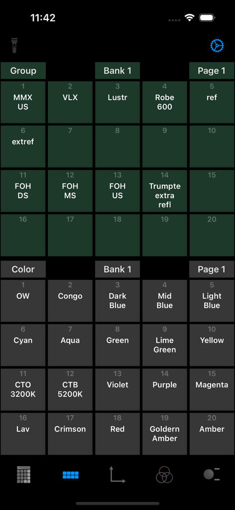 Vx Remoteライティンググループとカラープリセットインターフェース