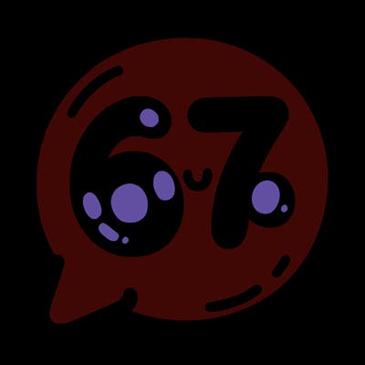 bubble that says 67