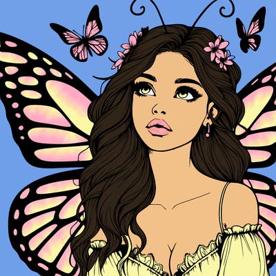 butterfly fairy realistic girl