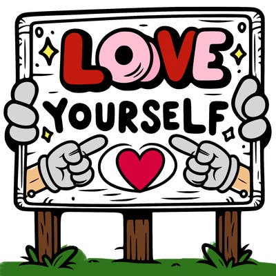 a sign where it is written: love yourself
