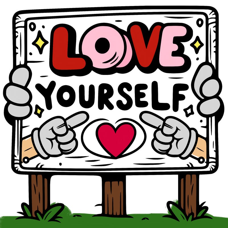 a sign where it is written: love yourself
