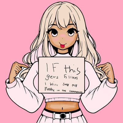 girl holding a blank sign in a long sleeve crop top