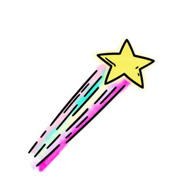 a shooting star in the sky