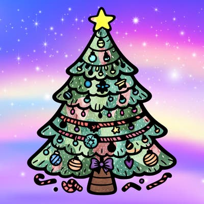 christmas tree with lots of details