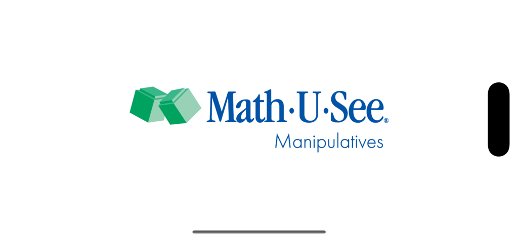 Math-U-See Manipulatives app splash screen with logo and block icons