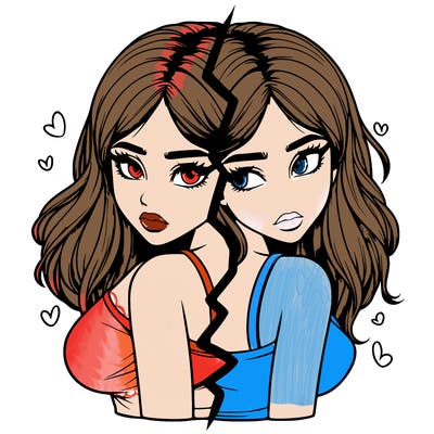 realistic girl split