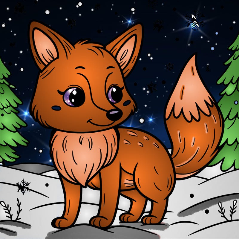 a fox in the snow