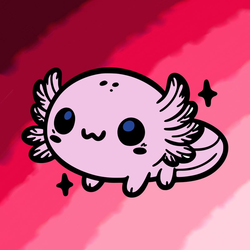cute easy baby axolotl