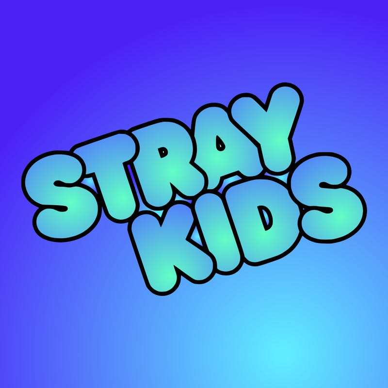 bubble letters saying stray kids
