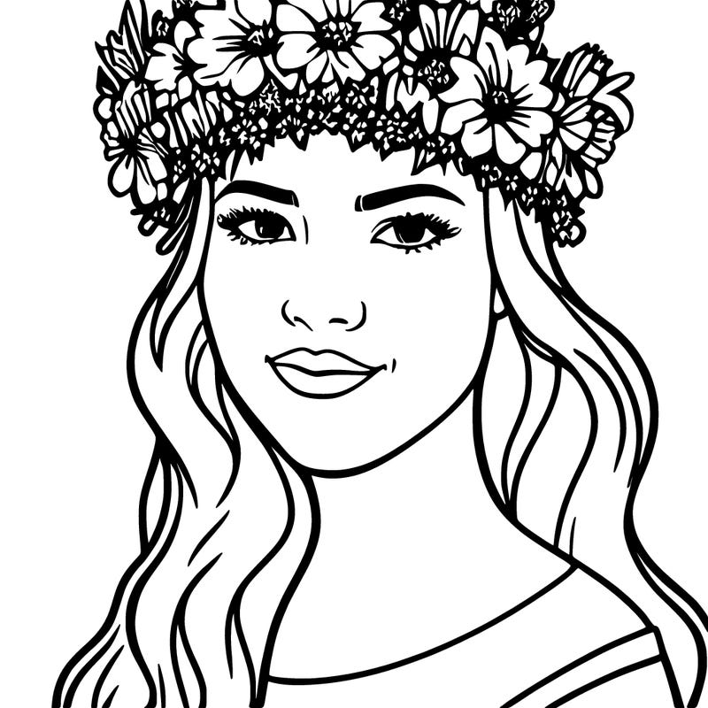 girl with flowers crown