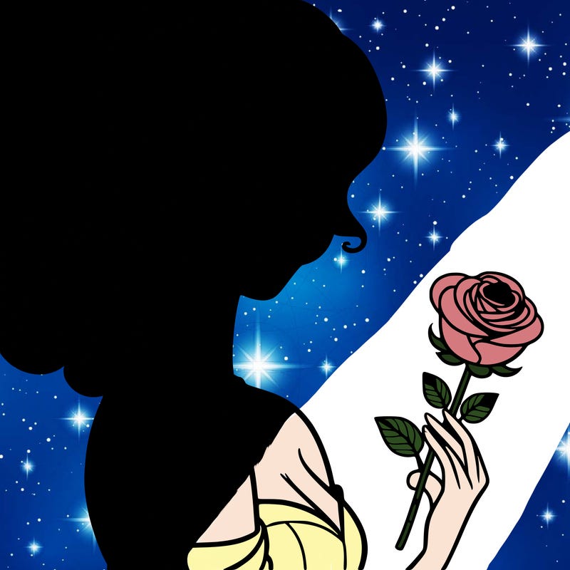 elegant woman holding a rose