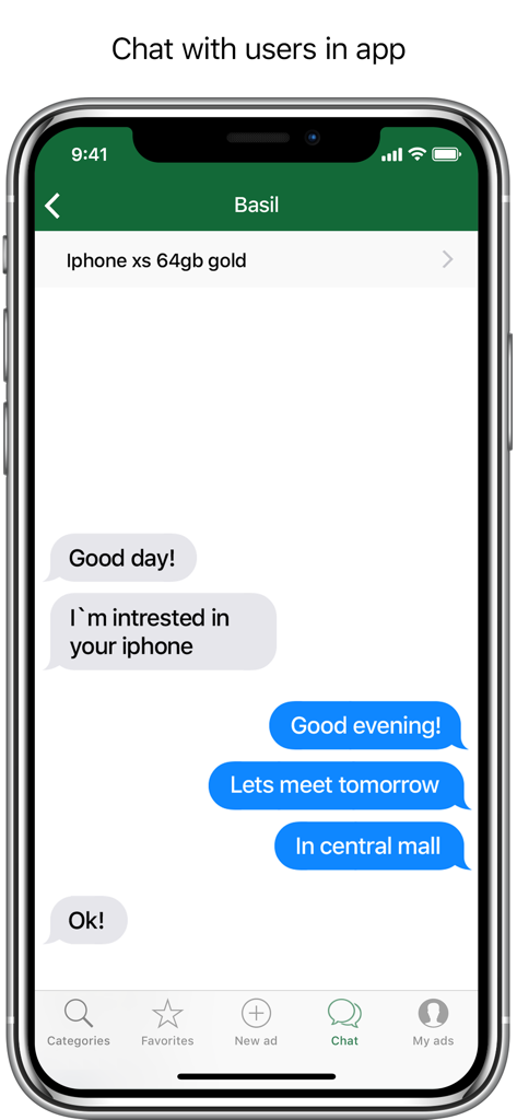 In-app chat interface between a buyer and a seller on the Jacars marketplace.