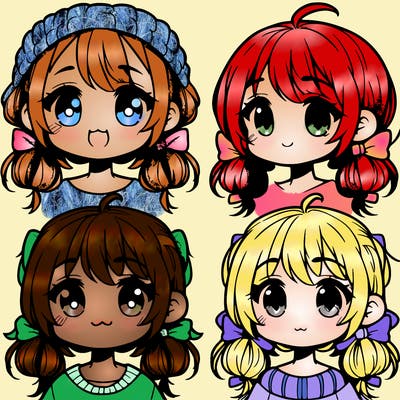 manga character girl kid