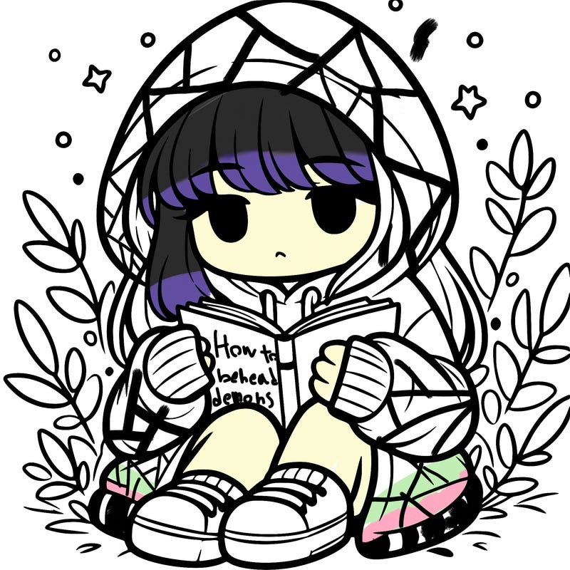 girl in oversized hoodie reading a book