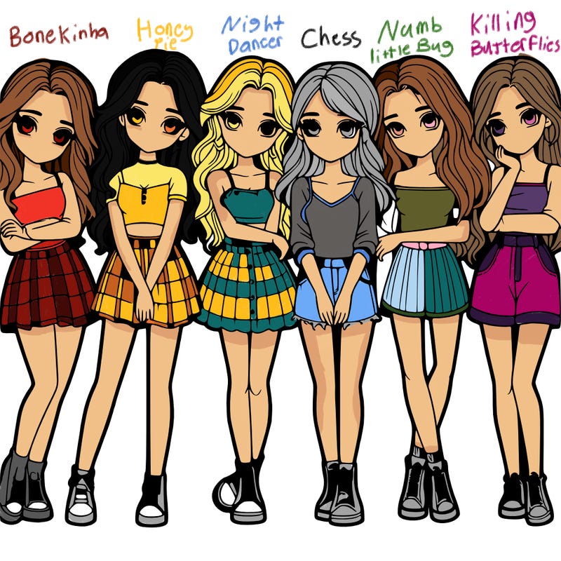 a group of girls realistic