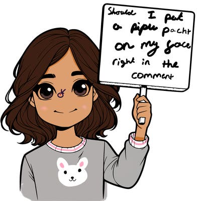 realistic girl holding up a sign