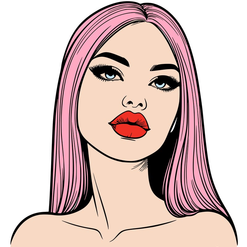realistic woman with full lips