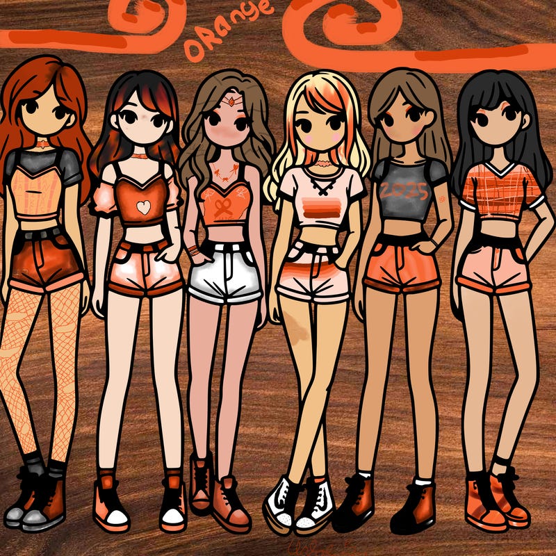 a group of girls wearing crop tops and shorts