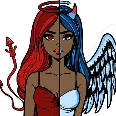 devil vs angel realistic girl