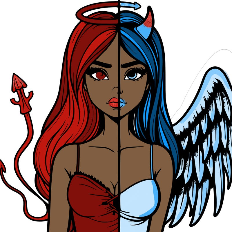 devil vs angel realistic girl