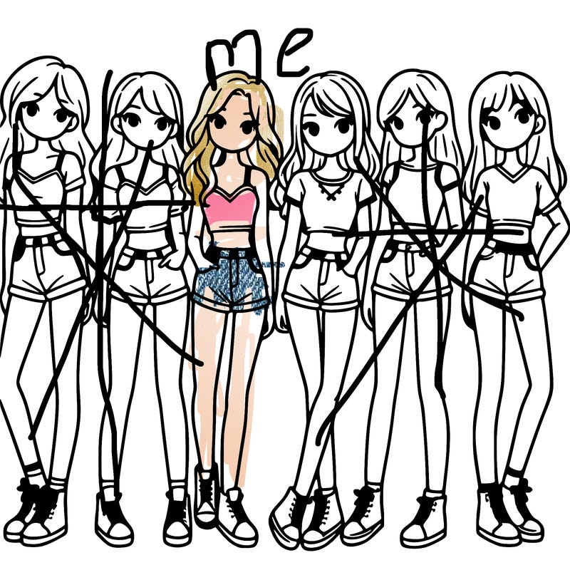 a group of girls wearing crop tops and shorts