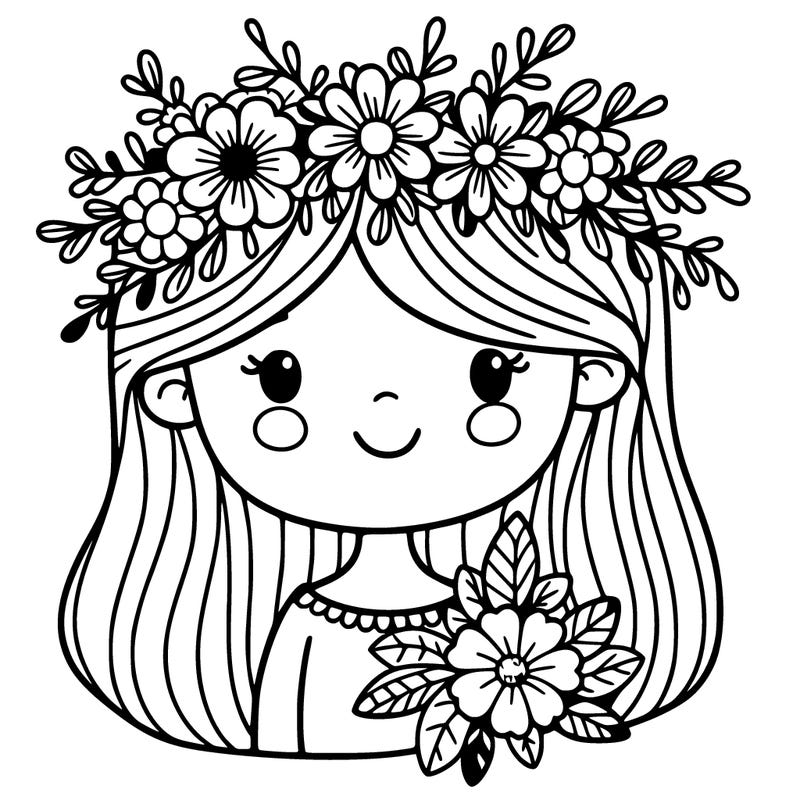girl with flowers crown
