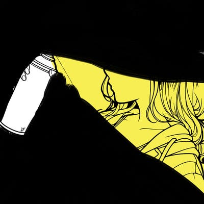 a realistic girl spray, painting