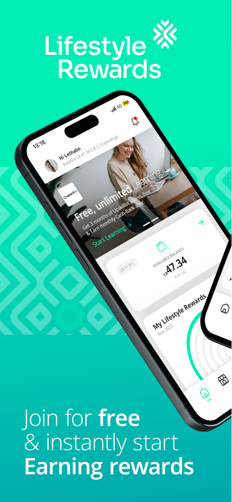 Lifestyle Rewards - Lifestyle Rewards mobile app screen displaying cash-back balance and special deals on an iPhone