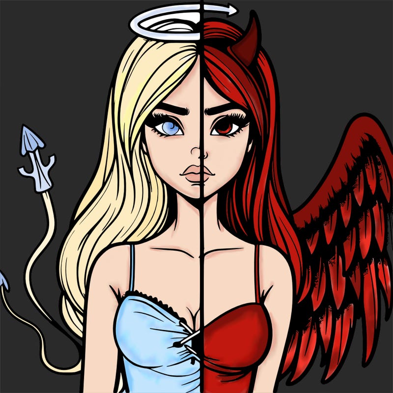 devil vs angel realistic girl