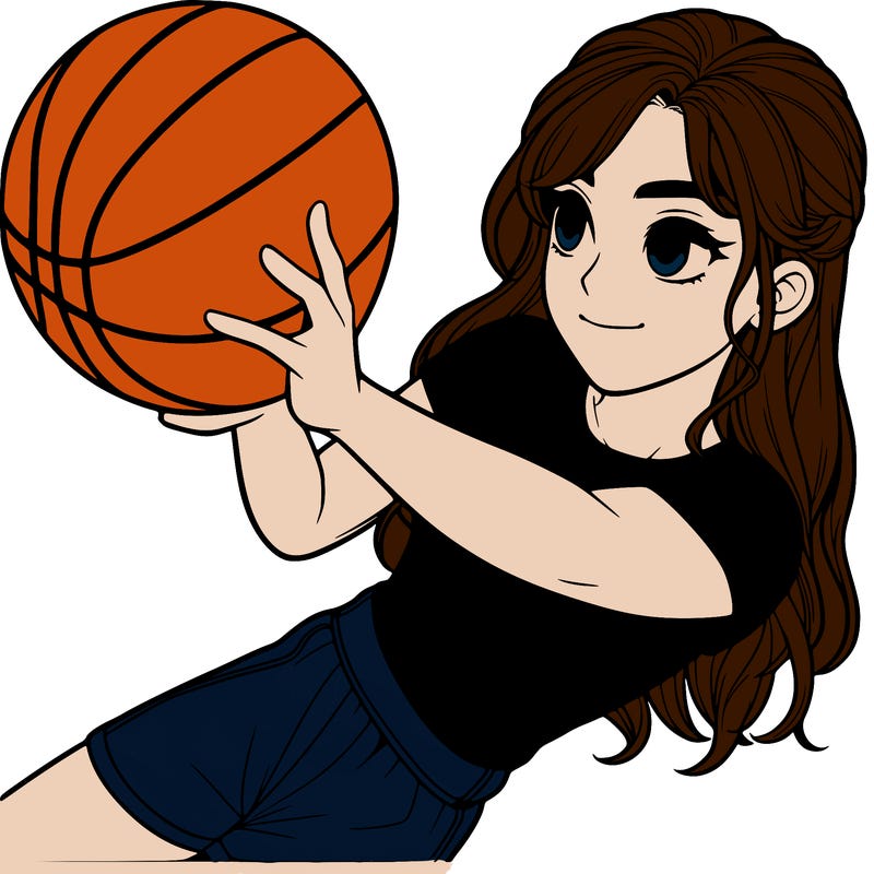 realistic girl playing basketball