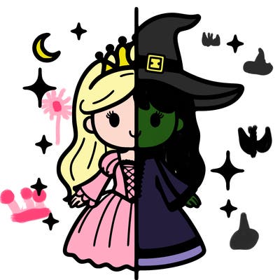 split princess and witch