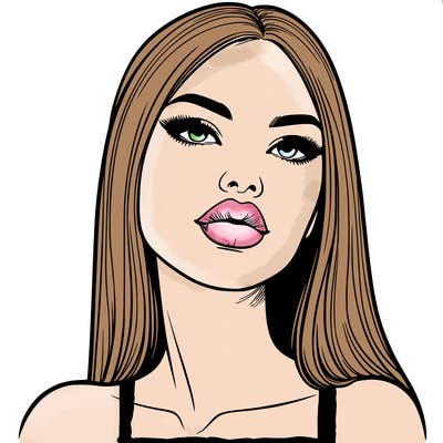 realistic woman with full lips