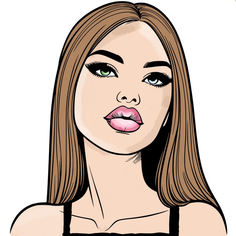 realistic woman with full lips