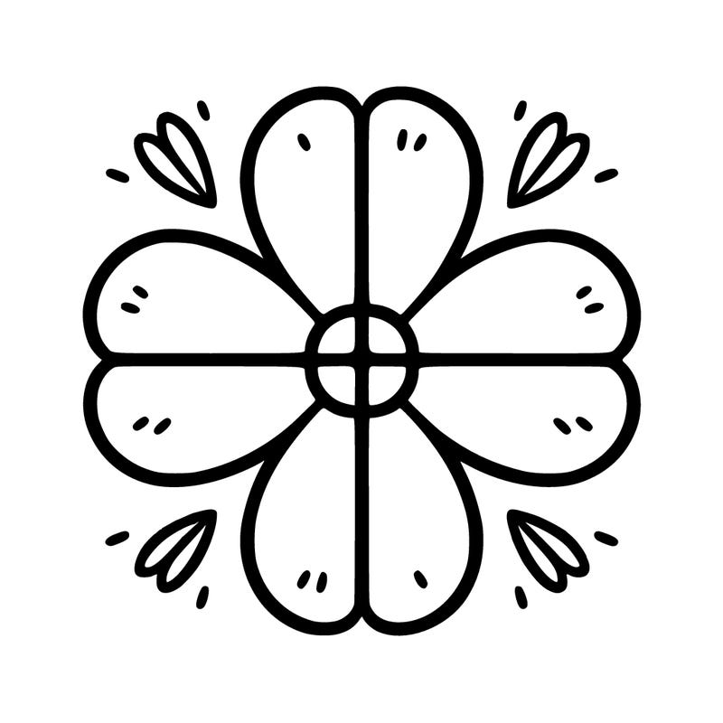 flower split into four sections