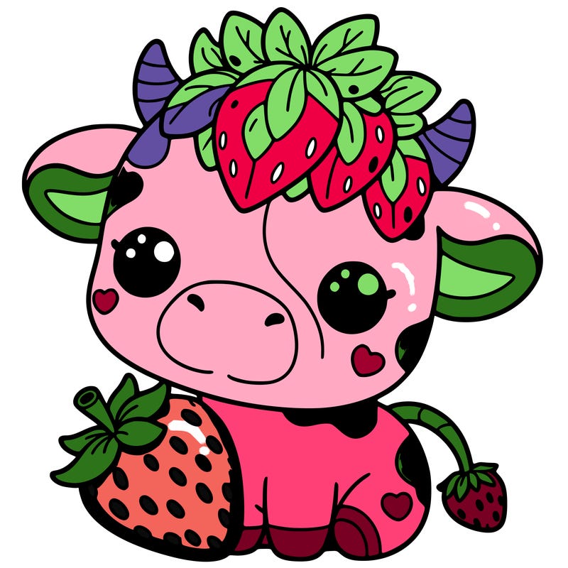 cute strawberry cow
