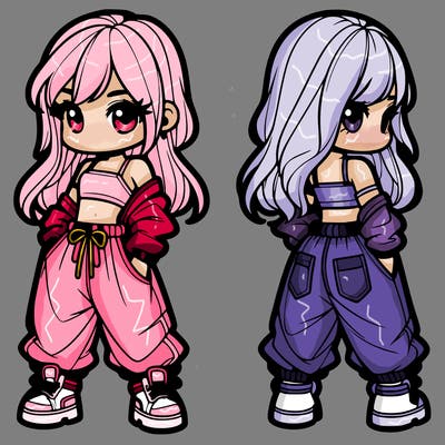 girl in crop top and baggy pants