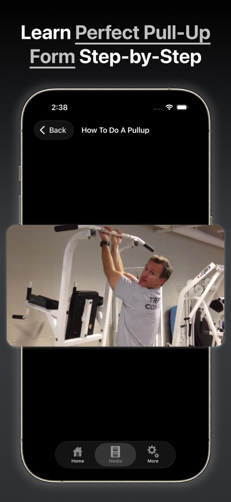 Stew Smith's Pull-Up Push - Stew Smith demonstrating perfect pull up form in a video tutorial