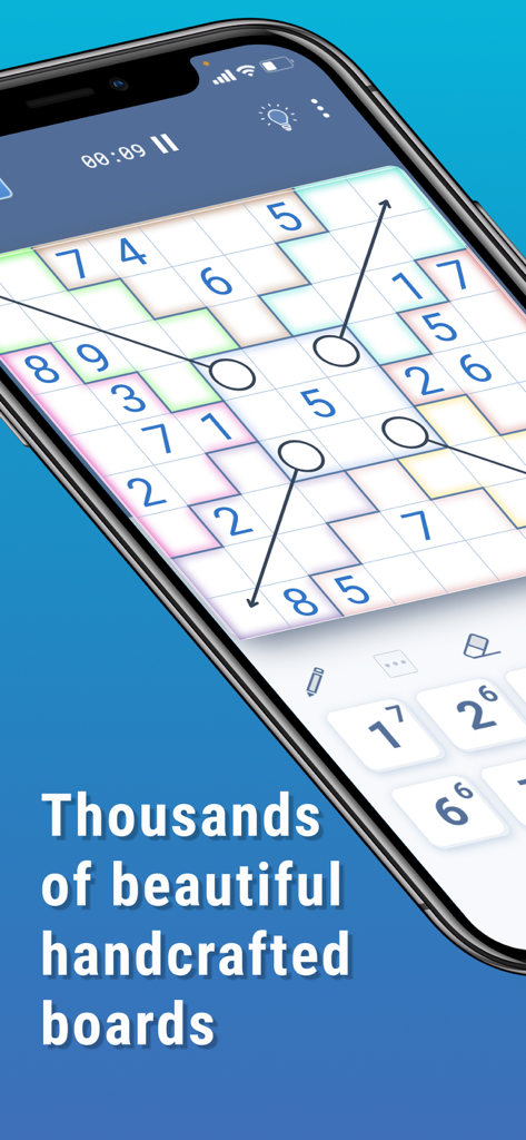 Sudoku & Variants by Logic Wiz - Logic Wiz Sudoku app showing a handcrafted variant puzzle board on a smartphone