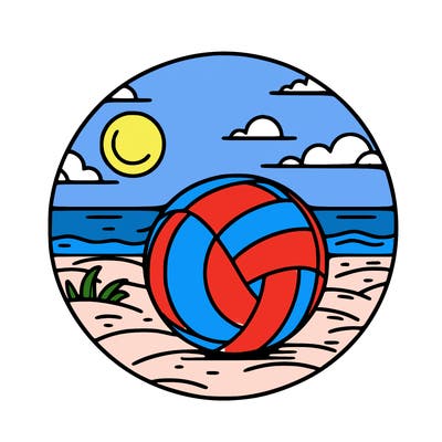 volleyball on a beach