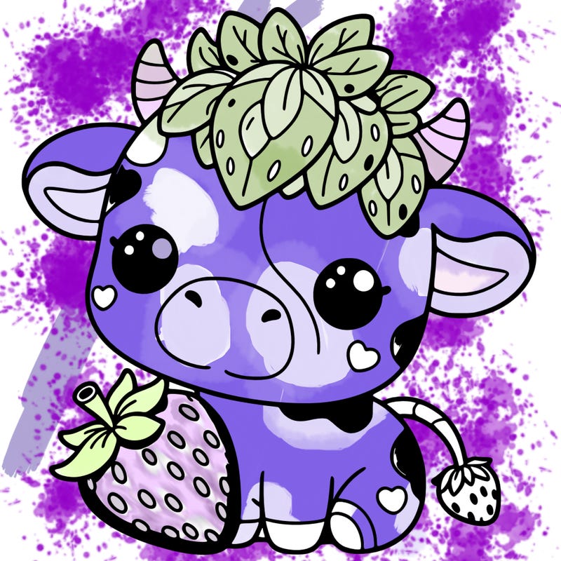 cute strawberry cow