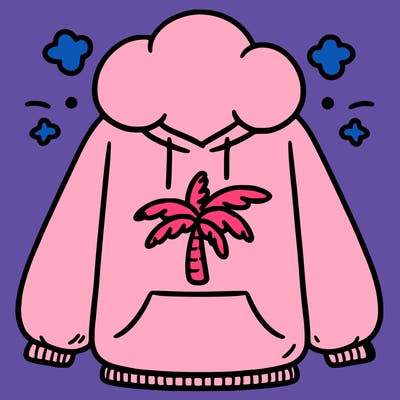 pink palm puff hoodie