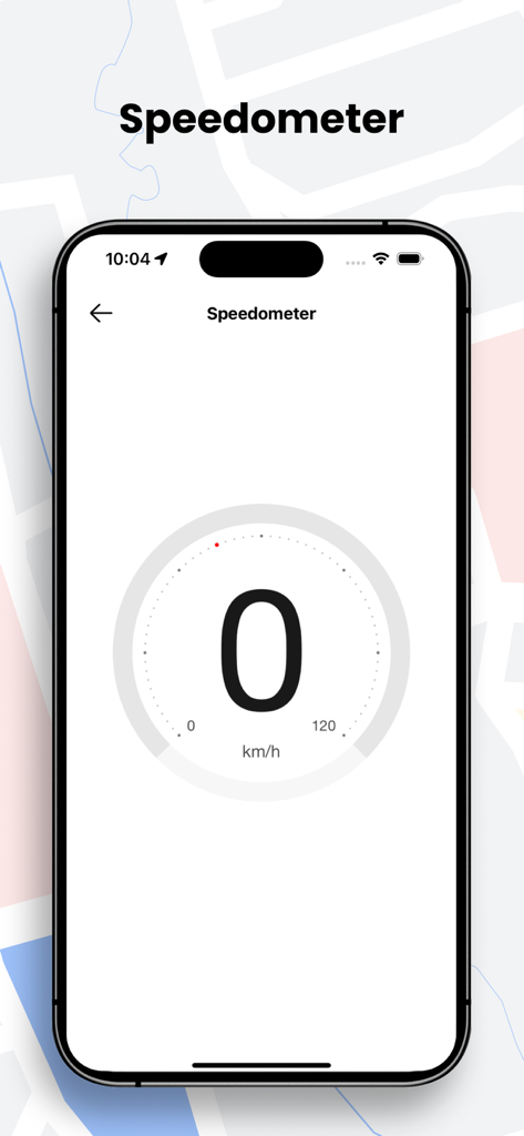 QuickNav Gps Map Navigation - Digital speedometer interface in the QuickNav GPS navigation app showing speed in kilometers per hour