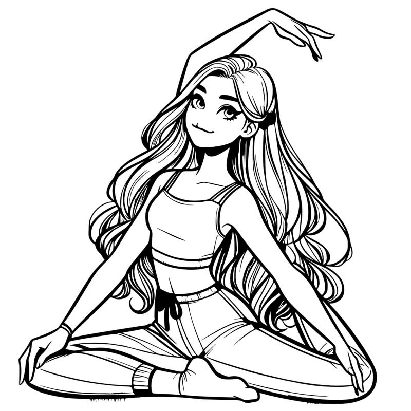 realistic teen girl with long hair and a crop top doing 🫶