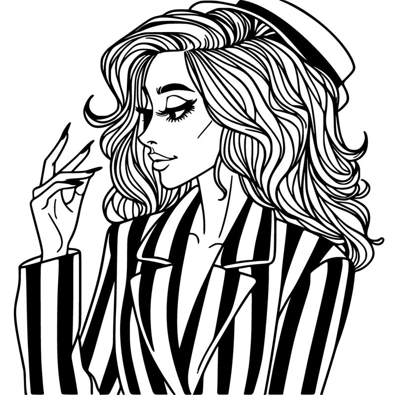 woman in beetlejuice costume