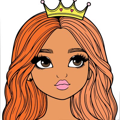 a realistic girl with a crown on