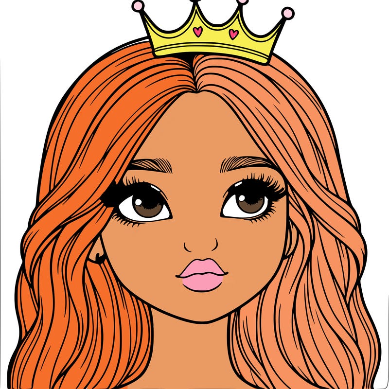a realistic girl with a crown on