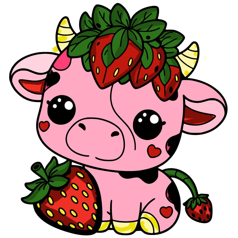 cute strawberry cow