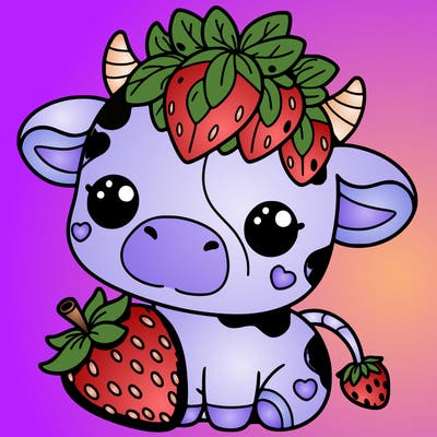 cute strawberry cow