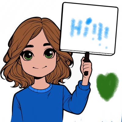 realistic girl holding up a sign