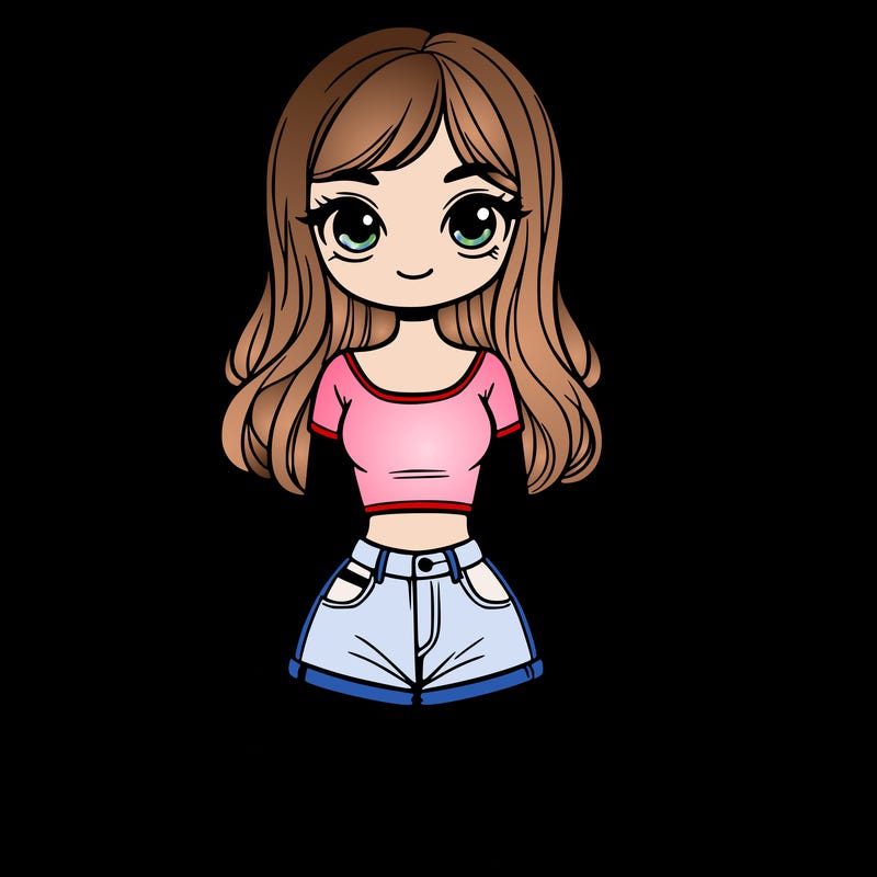 girl with a crop top and jean shorts